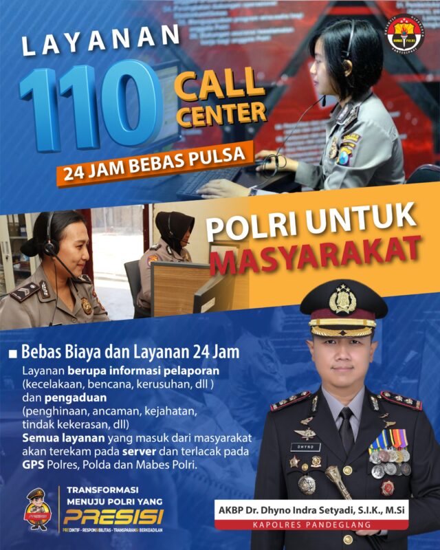 Layanan Call Center 110 Polres Pandeglang