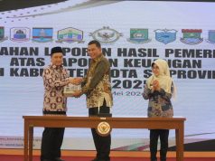 Lagi, LKPD Pemkab Pandeglang Raih Predikat WTP, Bupati Dewi Ucapkan Rasa Syukur dan Apresiasi Penyerahan berkas LHP LKPD dari BPK RI Banten 